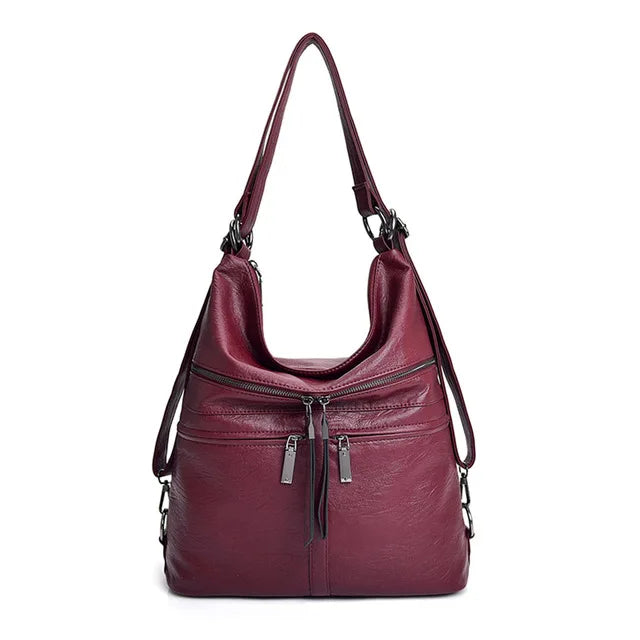 Sac à main en cuir peau de mouton, fourre-tout de voyage de grande capacité, à bandoulière, décontracté