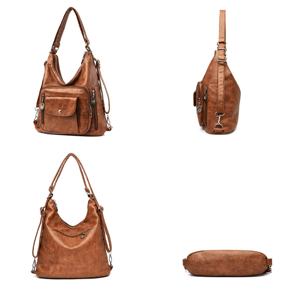 Sac à main en cuir peau de mouton, fourre-tout de voyage de grande capacité, à bandoulière, décontracté