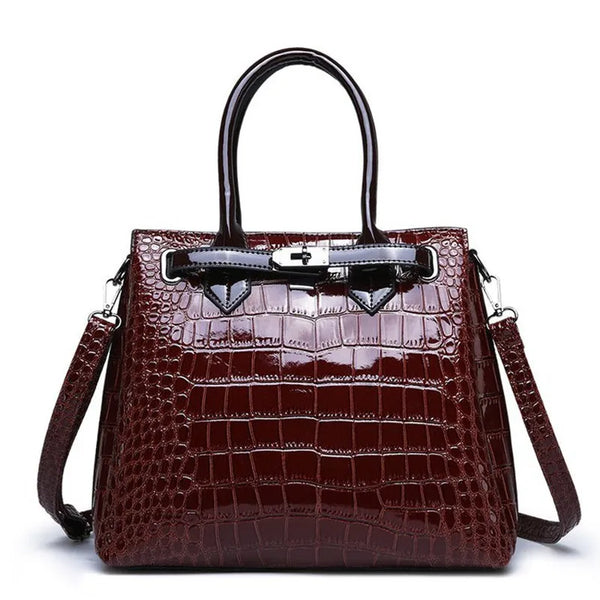 Sac à main en cuir crocodile, sac à main de luxe pour dames