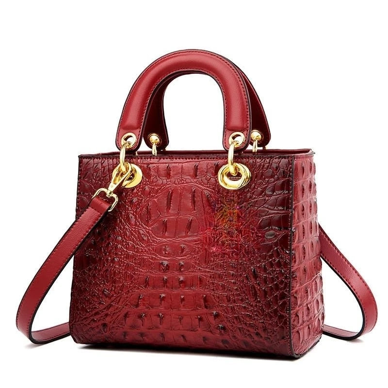 Sac à main de luxe, en cuir PU, type crocodile