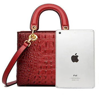 Sac à main de luxe, en cuir PU, type crocodile