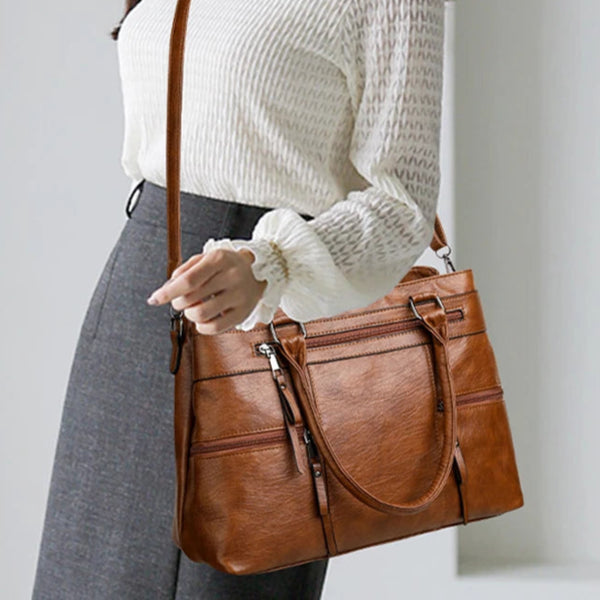 Sacs à oreilles en cuir PU, souple de grande capacité, sac à main rétro, décontracté