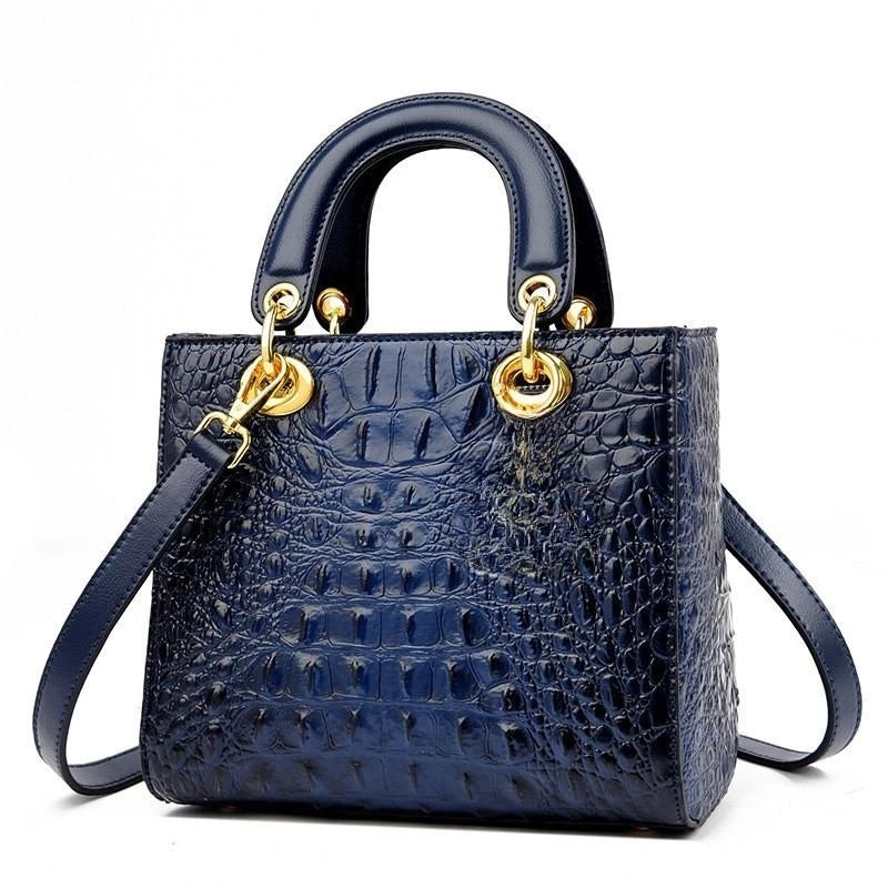Sac à main de luxe, en cuir PU, type crocodile