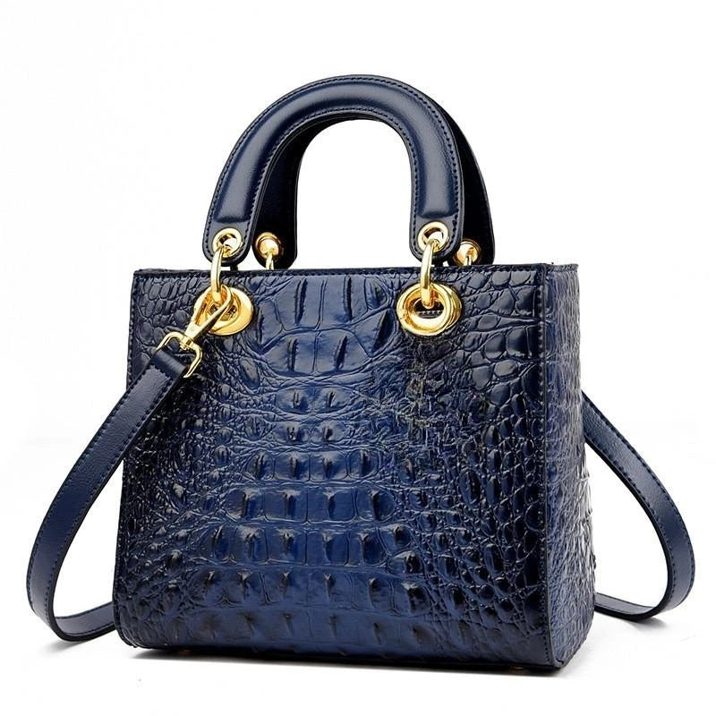 Sac à main de luxe, en cuir PU, type crocodile