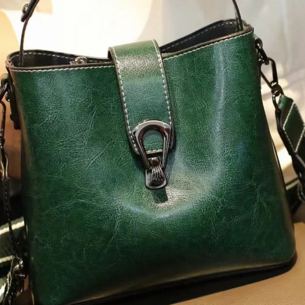 Sac à main en cuir de vachette, simple et décontracté, grande capacité, sac fourre-tout à bandoulière à la mode pour femme